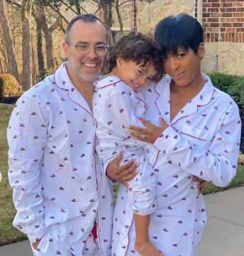 Steve Greener with his wife Tamron Hall and son Moses